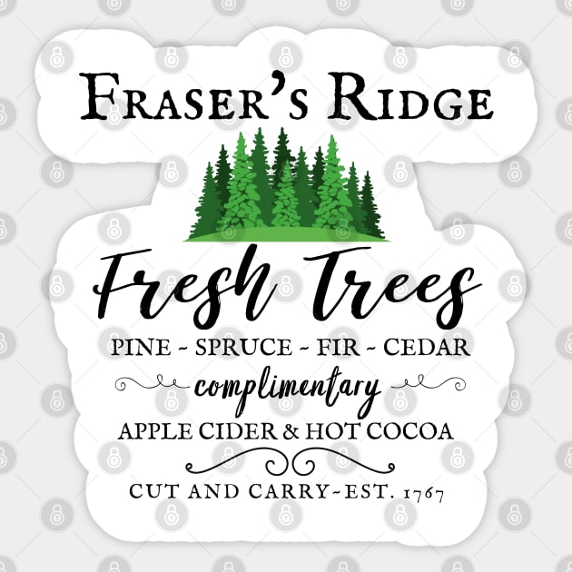 Fraser's Ridge Christmas Trees Holiday Sticker by MalibuSun